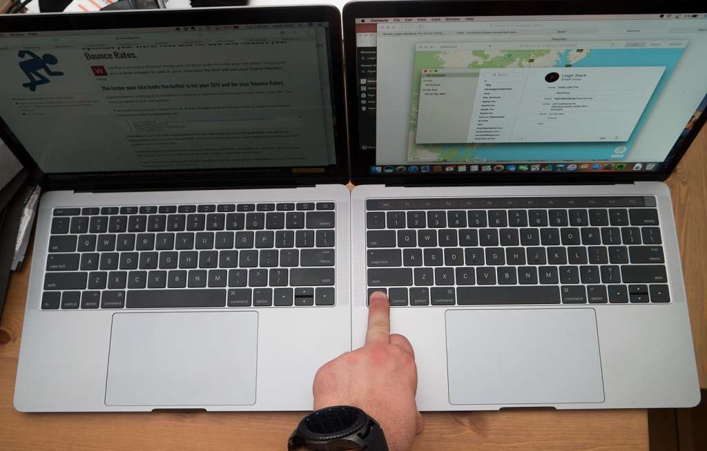 Holding down the "Fn" key will activate the function keys on the Touch Bar.