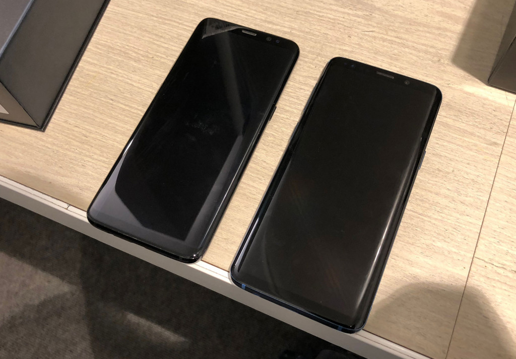 Galaxy S8 next to the Galaxy S9