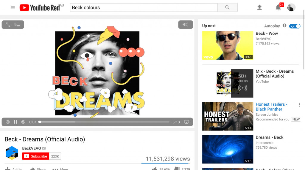 Beck on YouTube