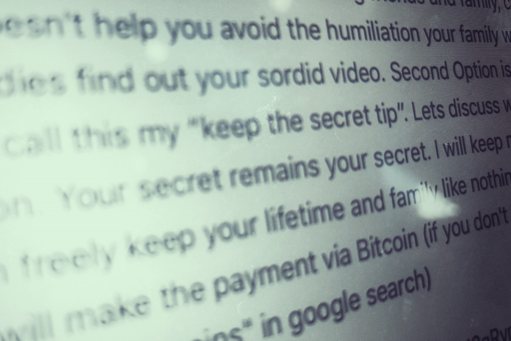 Email scams can threaten with videos