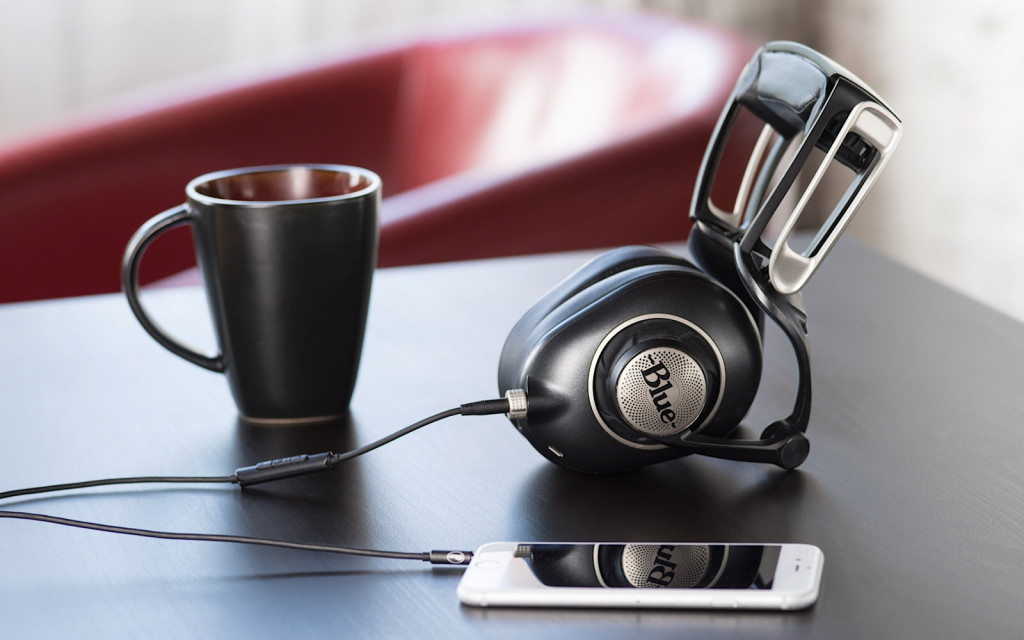 Blue Sadie headphones with amplifier on-board