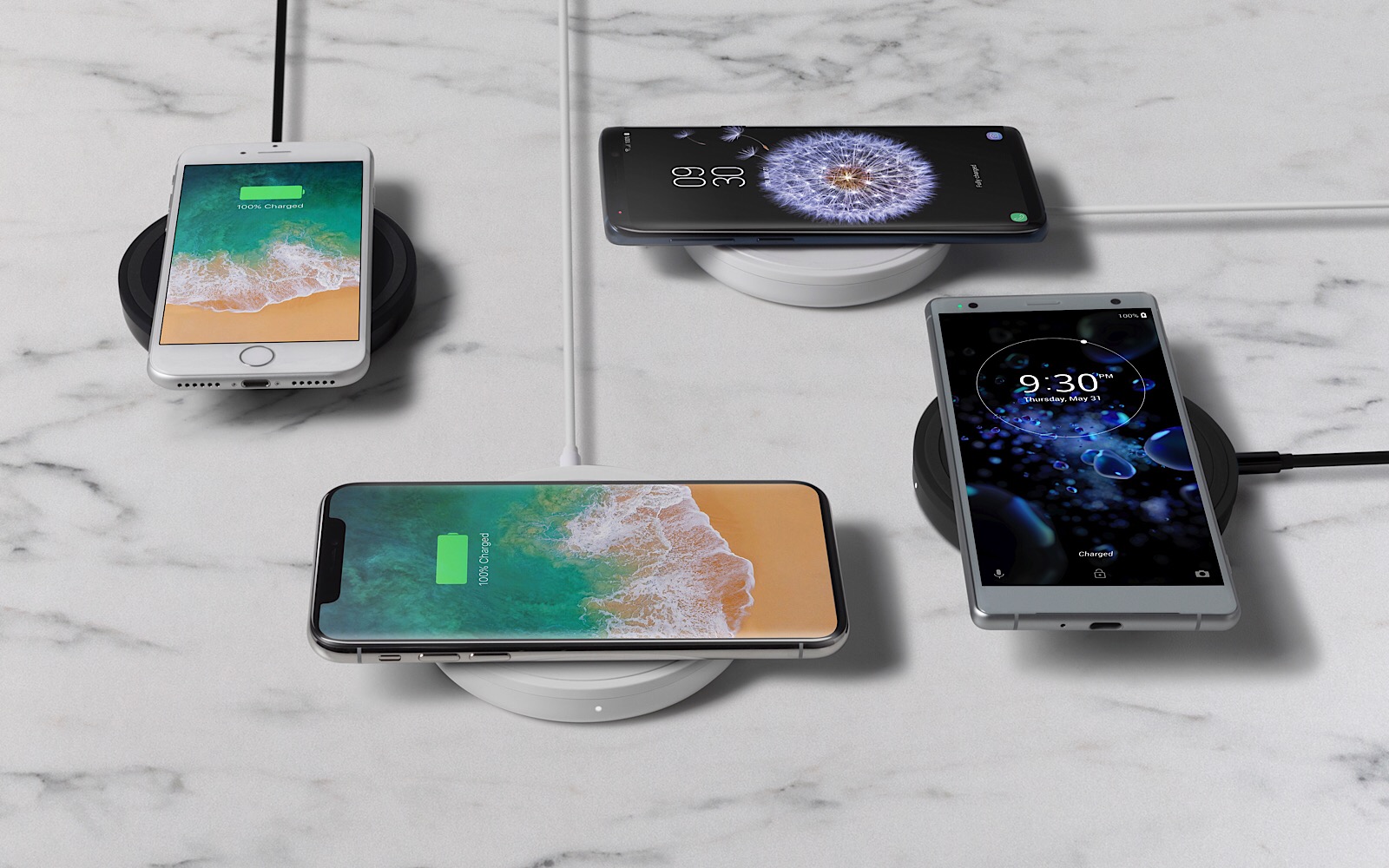 New Qi Mini Wireless Charging Pad Set +Wireless Charger