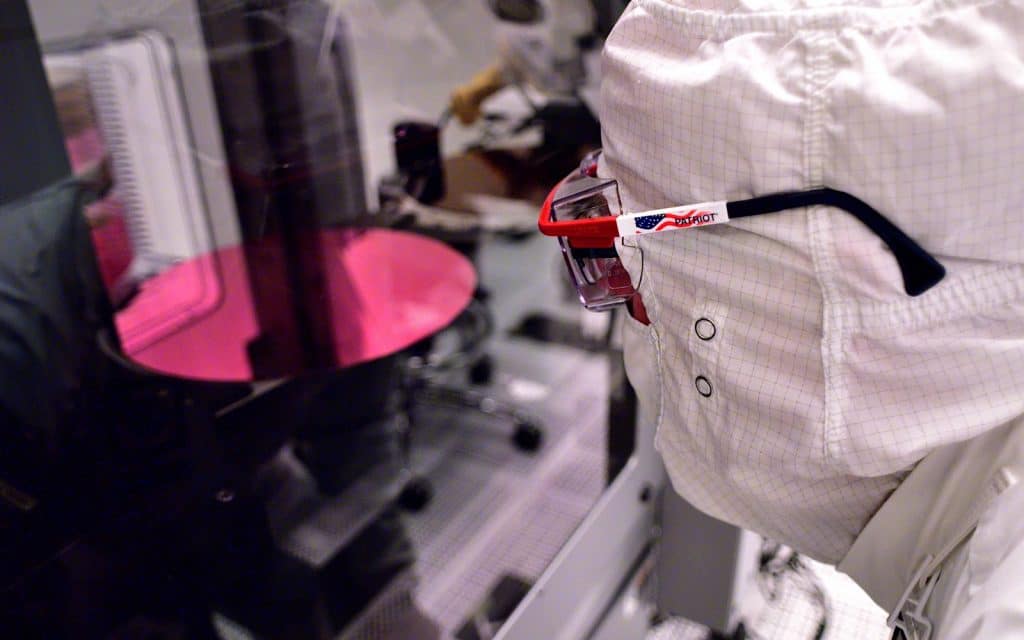 Intel engineers working on processor technology