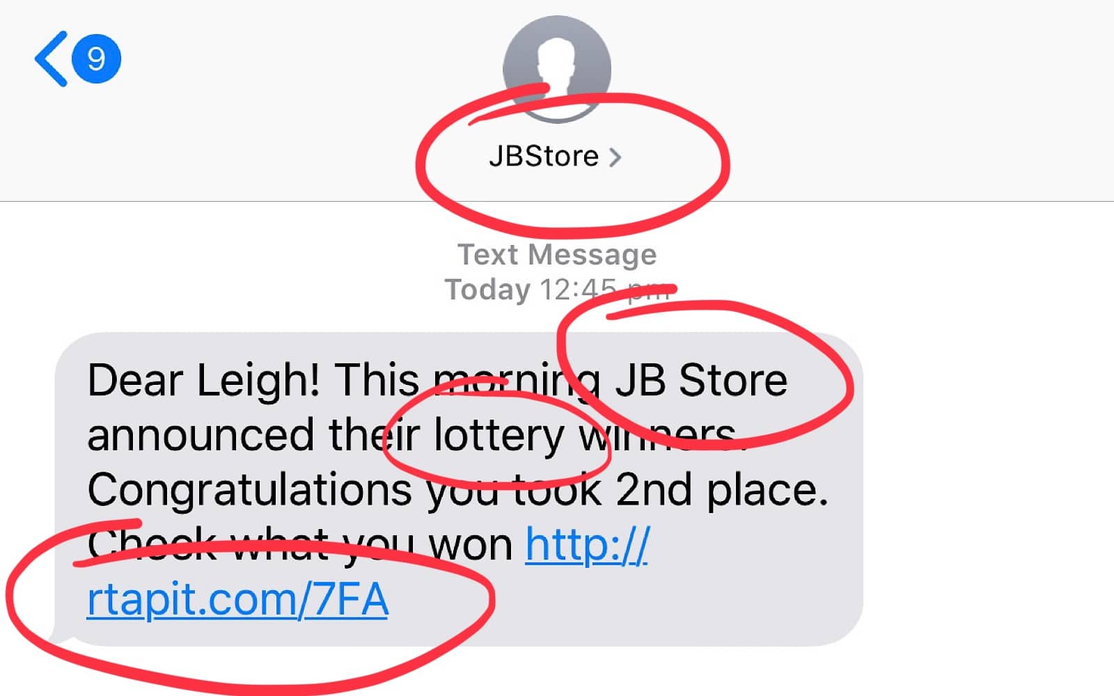 Some of the things worth paying attention to in a scam message.