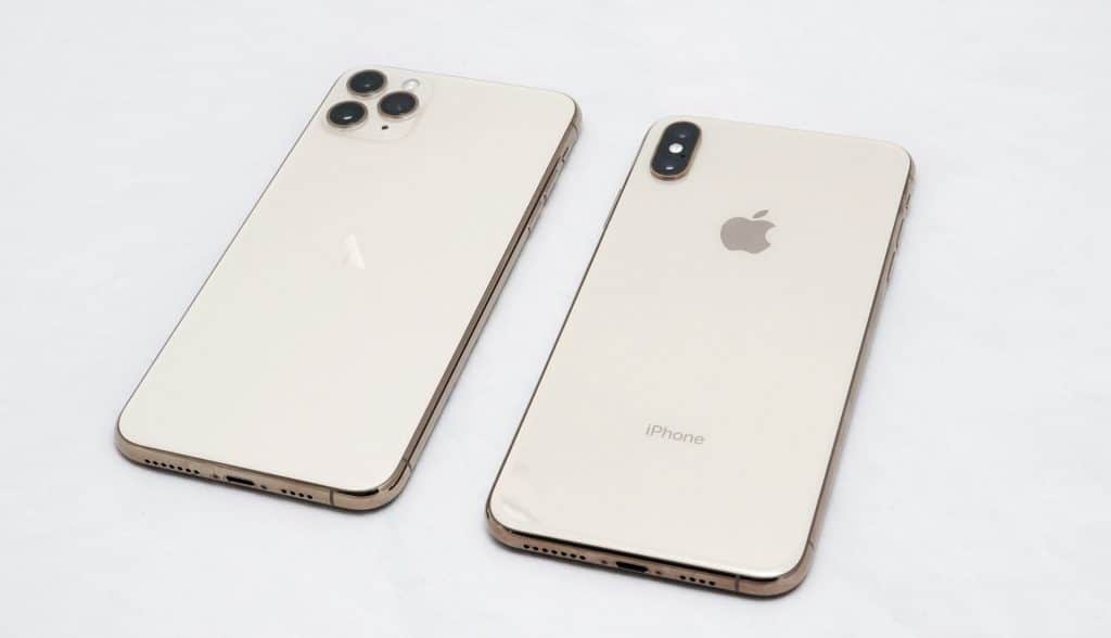 Apple iPhone 11 Pro Max next to the iPhone XS Max