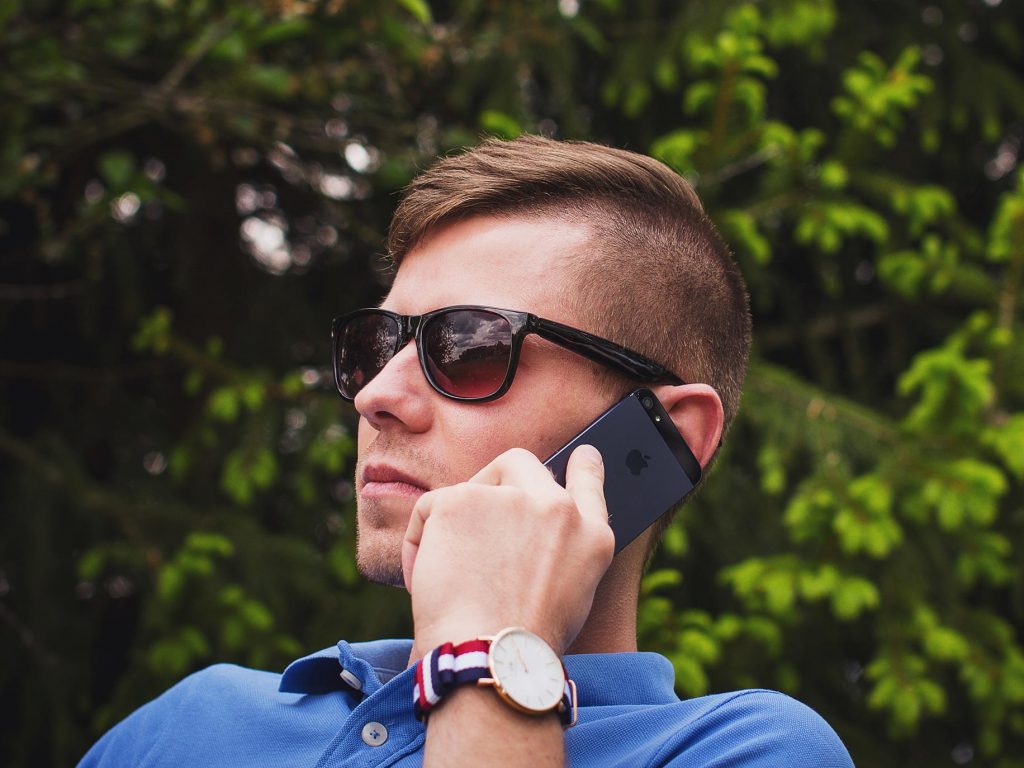 Talking on an iPhone