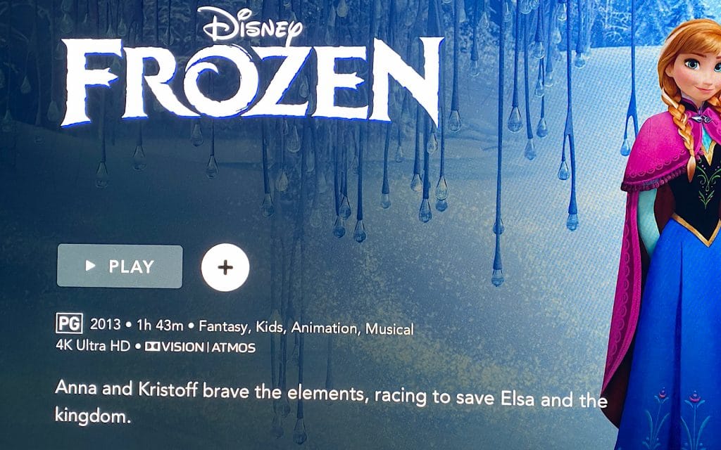 "Frozen" in 4K Ultra HD on Disney+