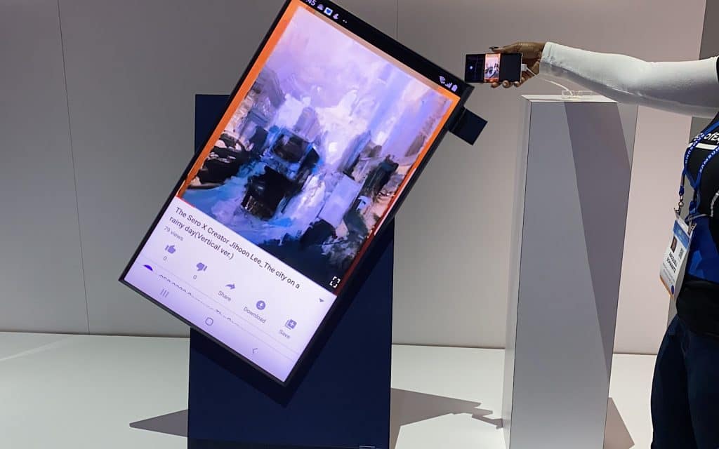 Samsung's The Sero, a vertical TV at CES 2020