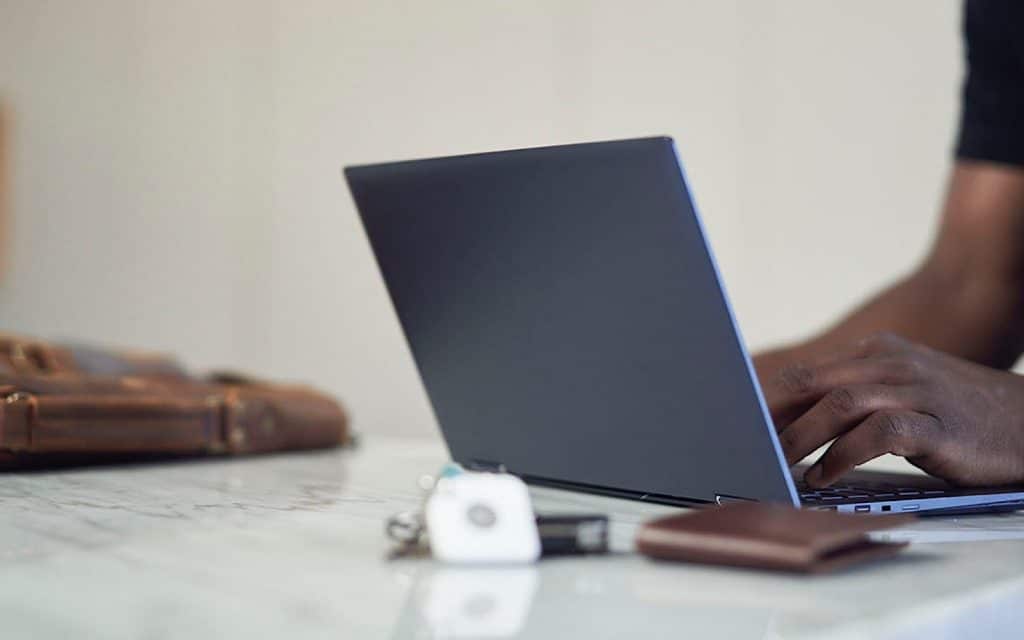 Tile tracker and a laptop