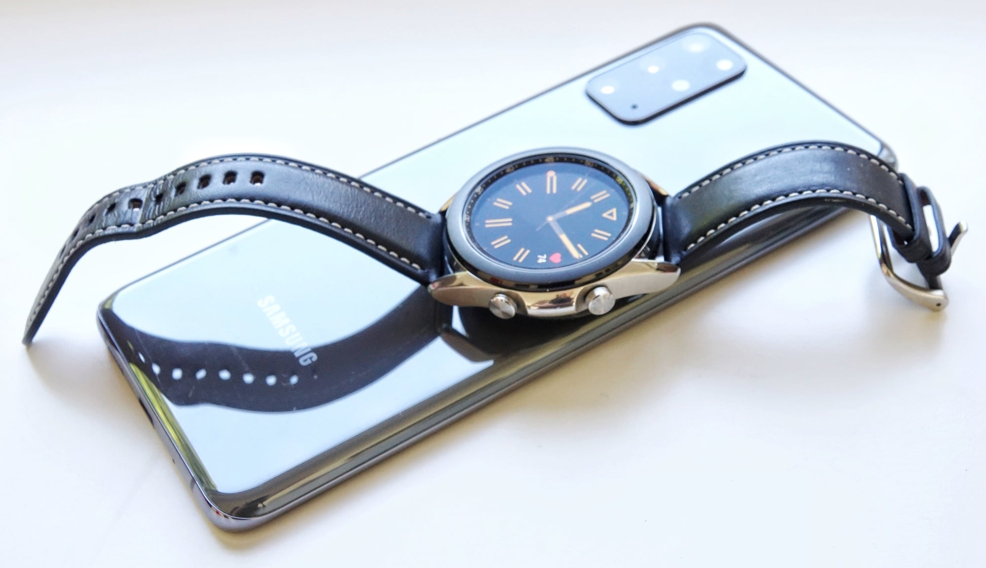 Samsung Galaxy Watch3 on the Samsung Galaxy S20+