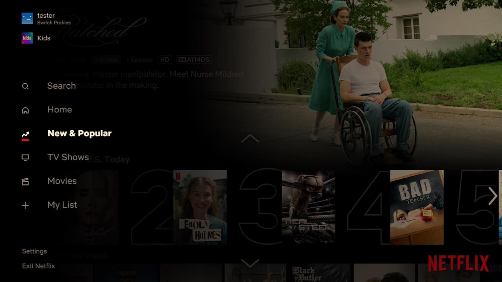 Netflix's "New & Popular" addition