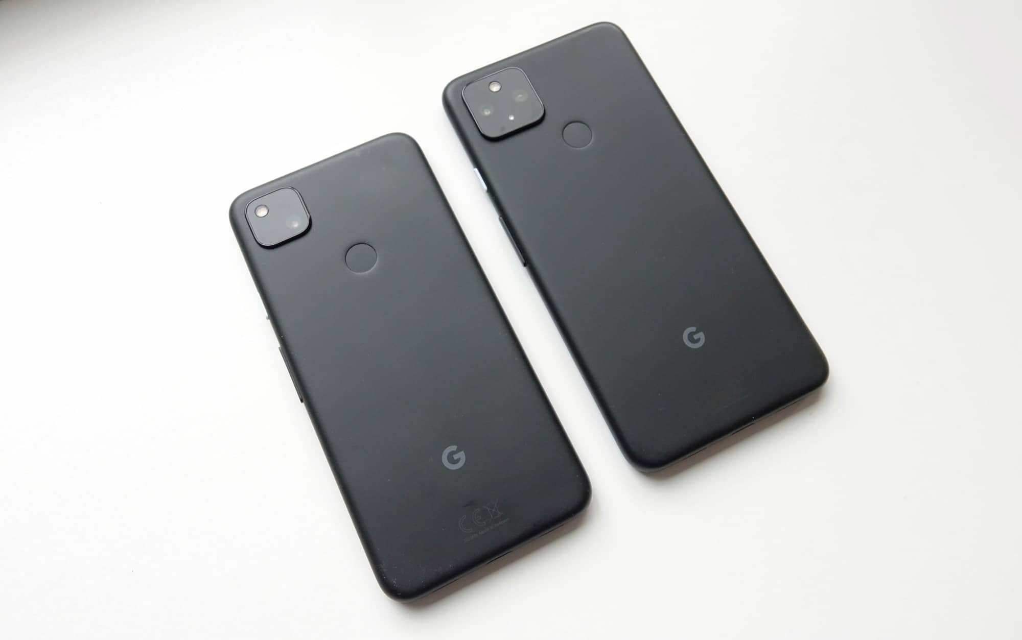Google Pixel 4a (left) with Google Pixel 4a with 5G (right)