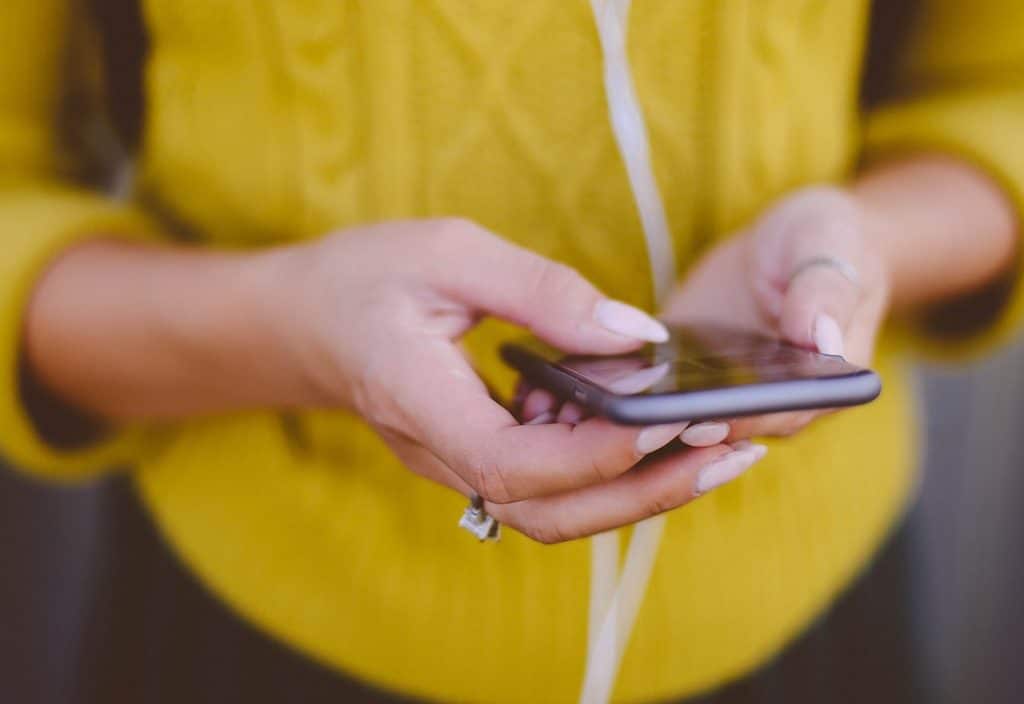 Someone using an iPhone