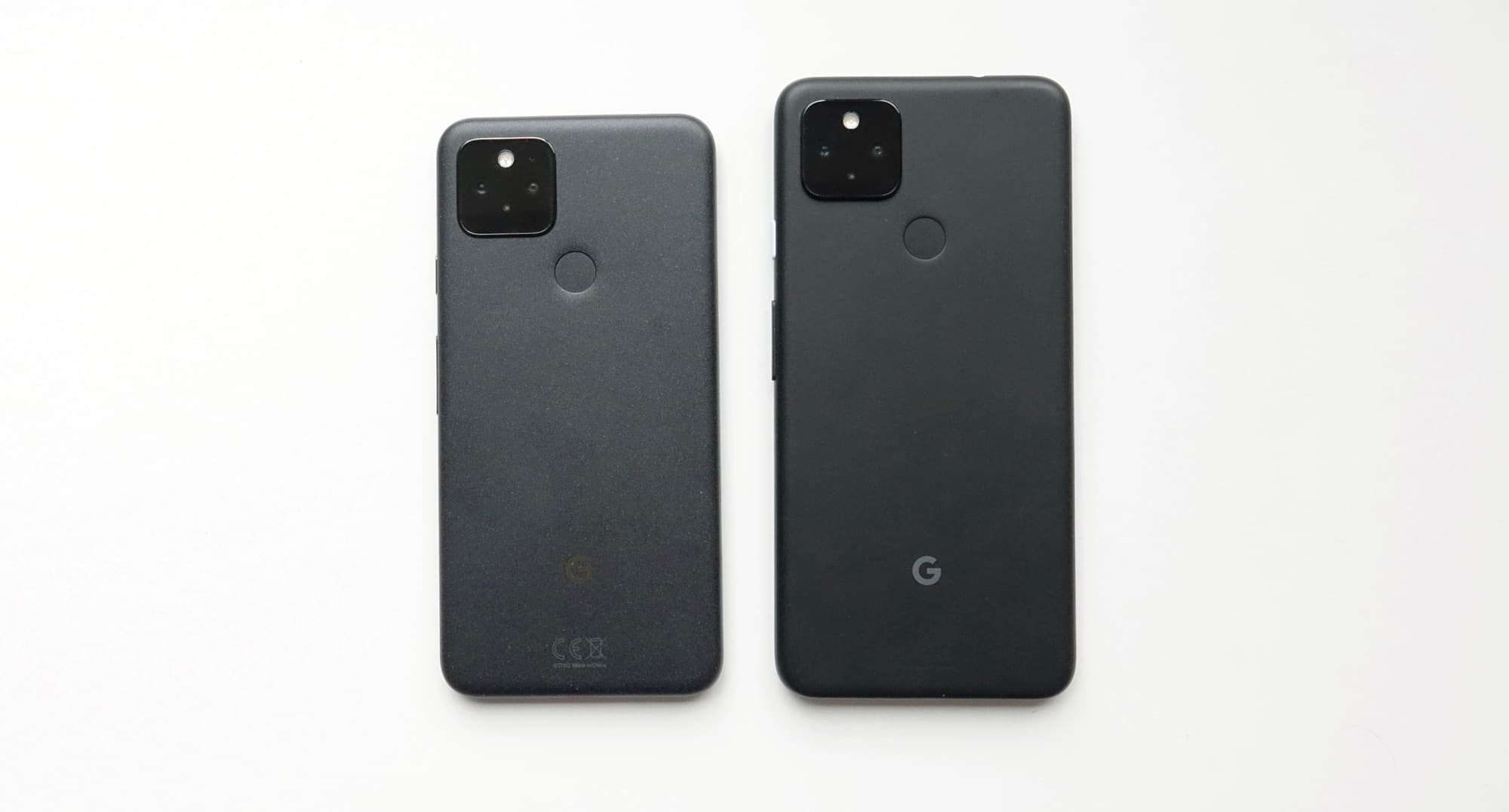 Google Pixel 5 (left) vs Google Pixel 4a with 5G (right)