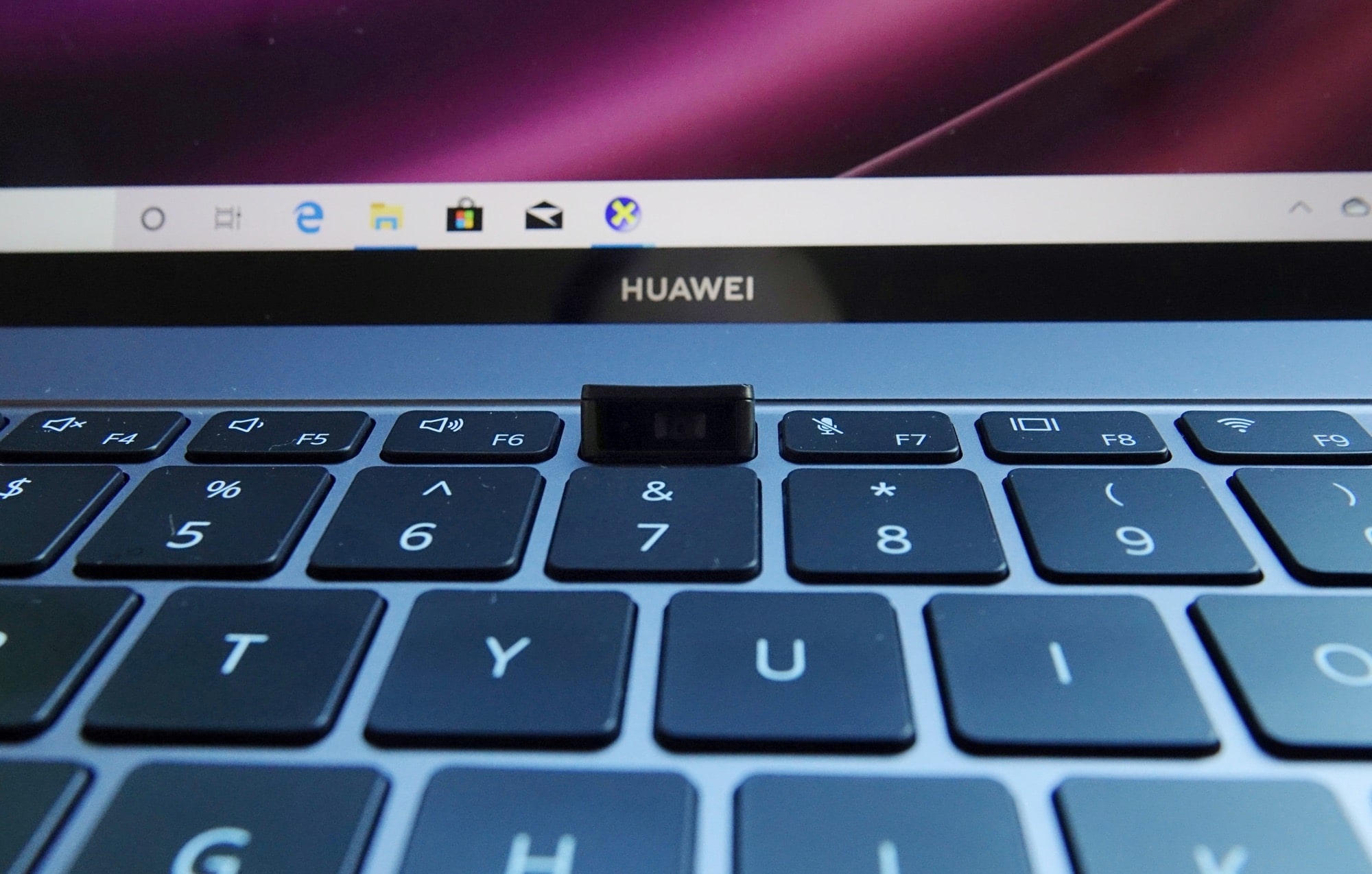 The camera in the extra key of the MateBook X Pro keyboard