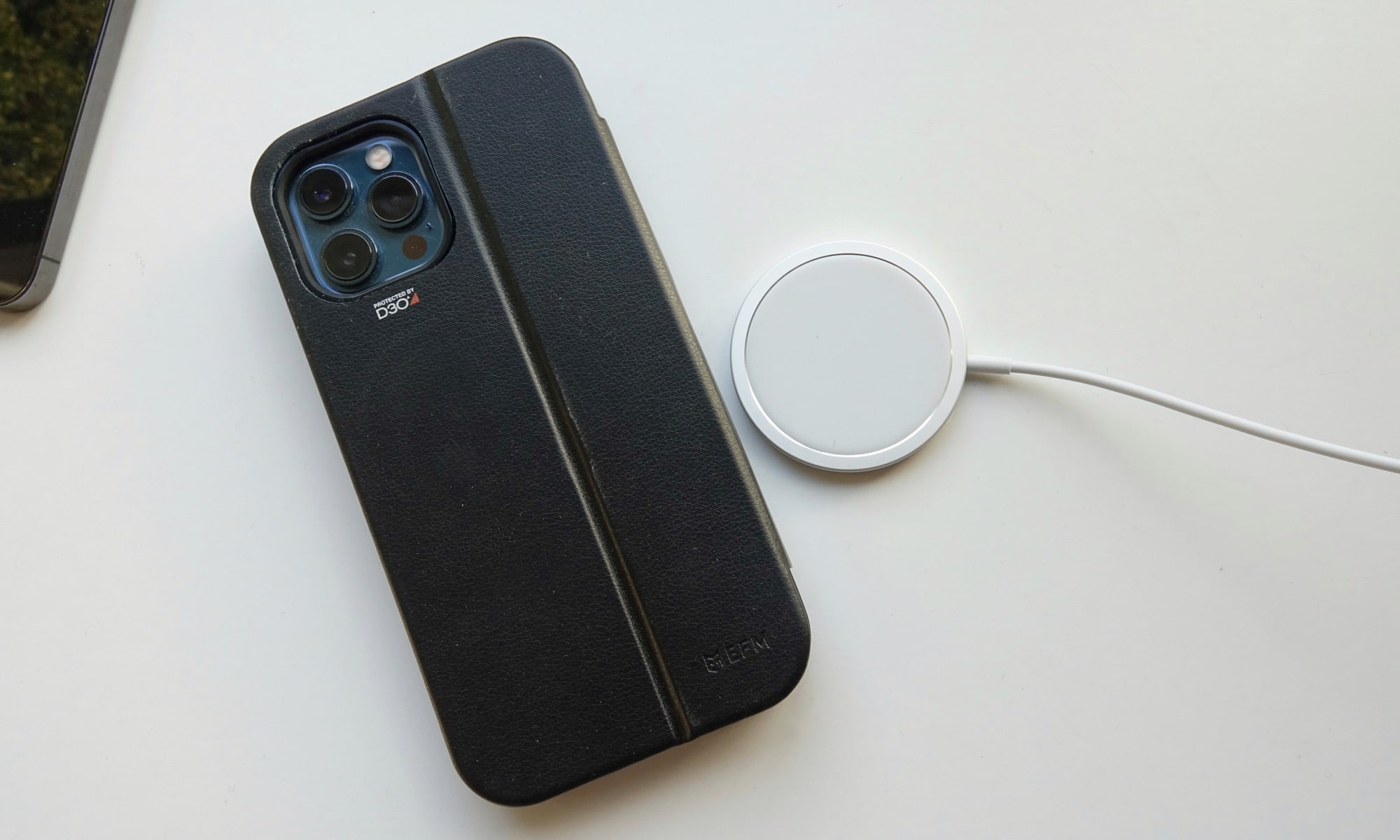 An EFM folio case on the iPhone 12 Pro does not work with the MagSafe charger