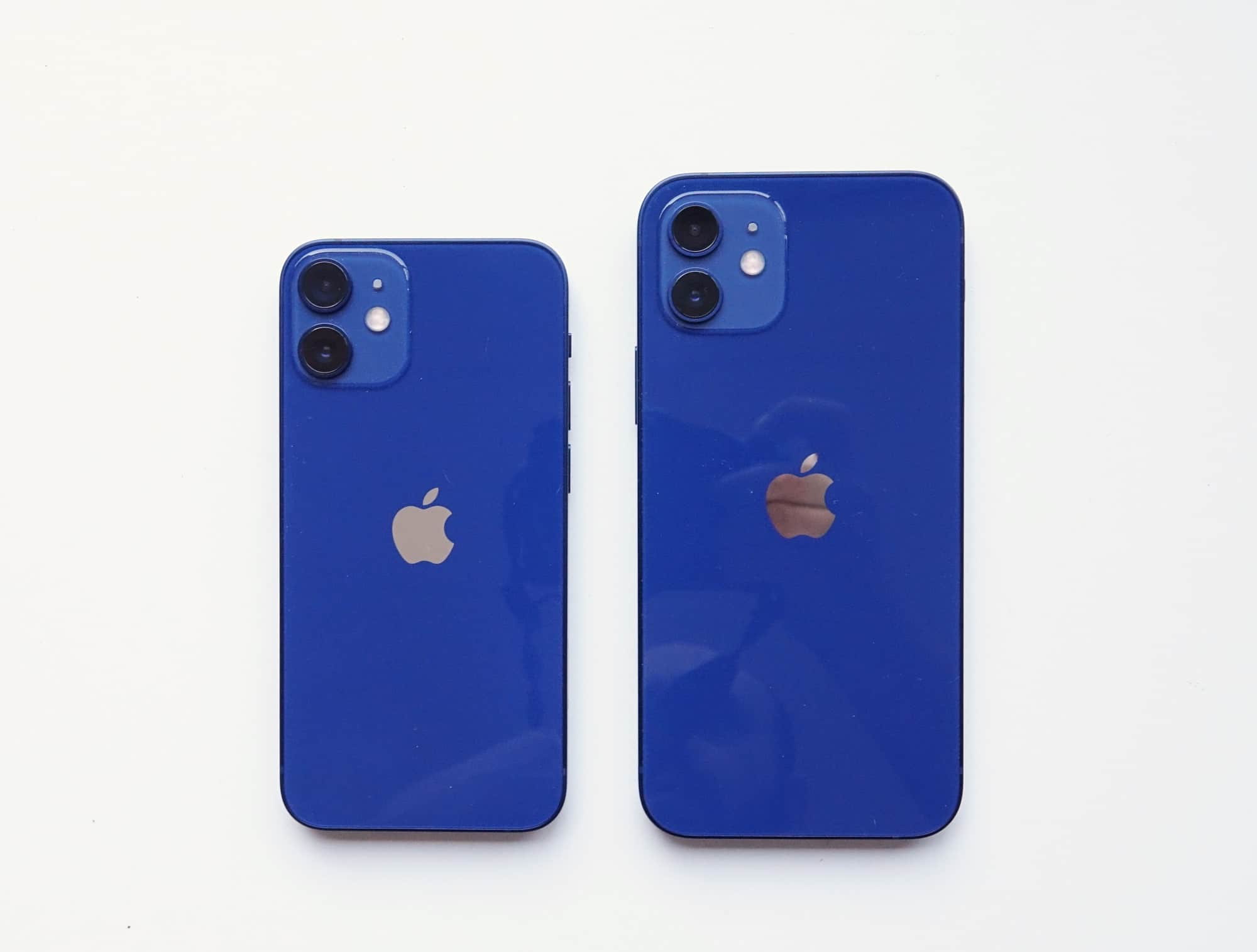 iPhone 12 Mini (left) versus the iPhone 12 (right)