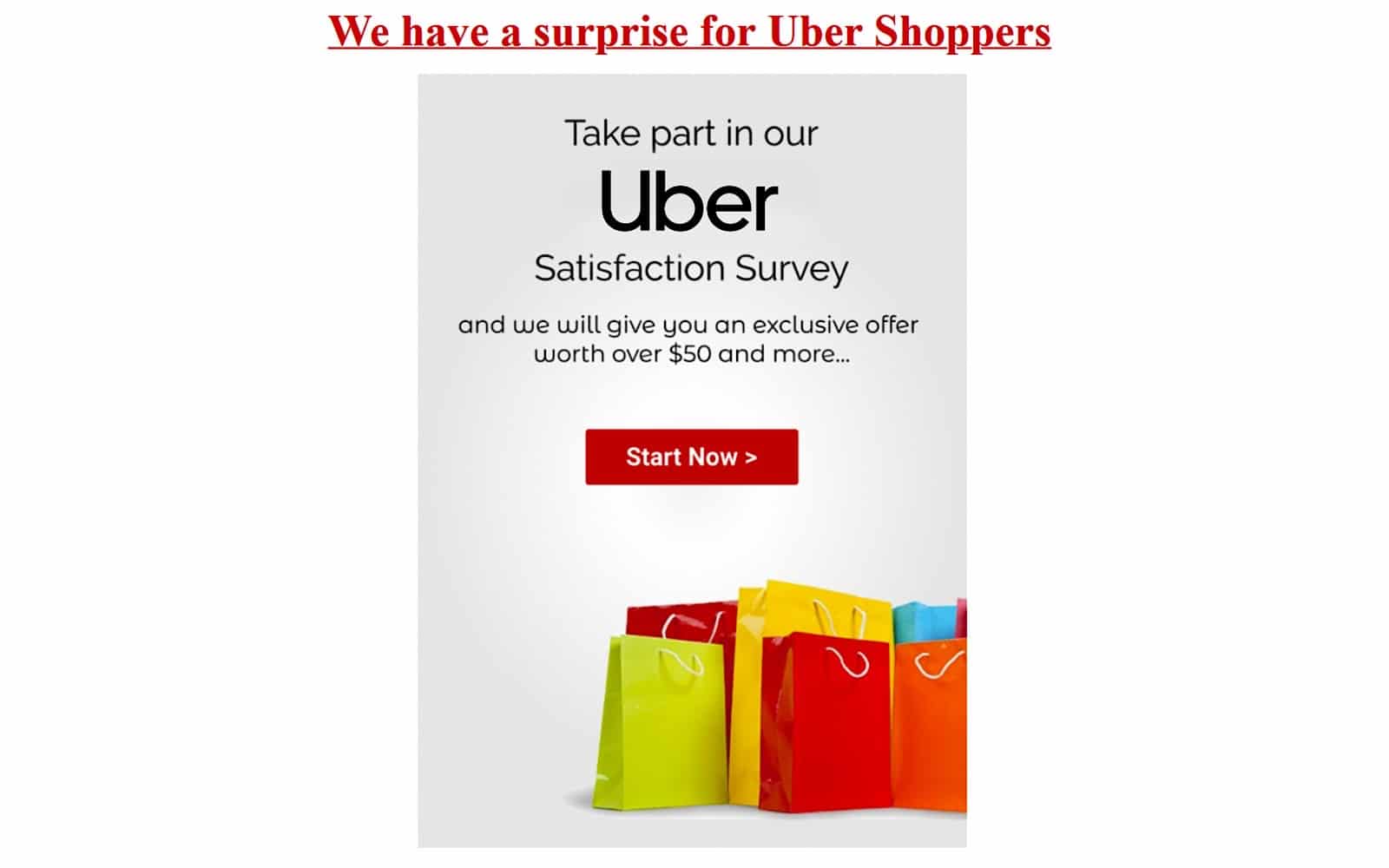 The Uber Shoppers scam email