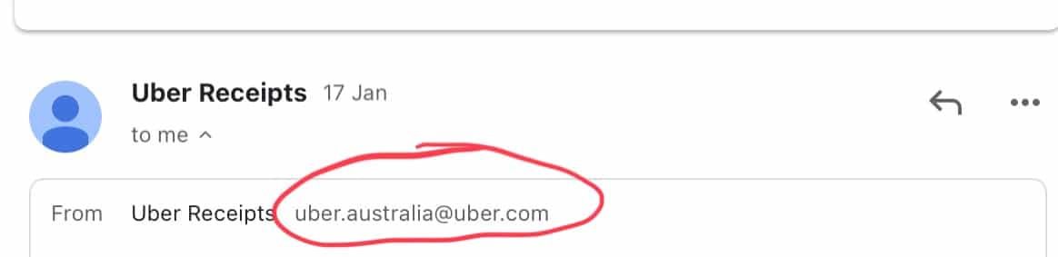 Note the real Uber address in Uber receipts.