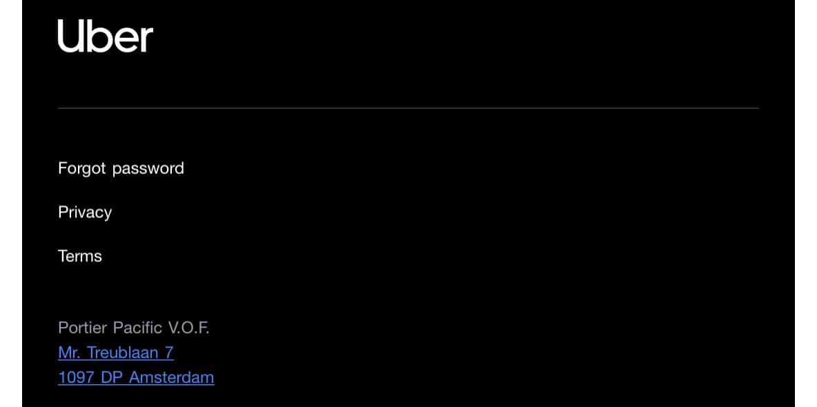 Uber does have an address at the bottom of its emails, but it's not in either Florida or Ohio.