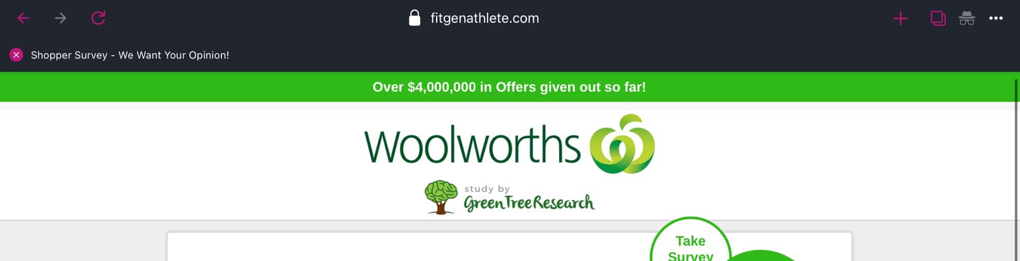 A fake Woolworths site