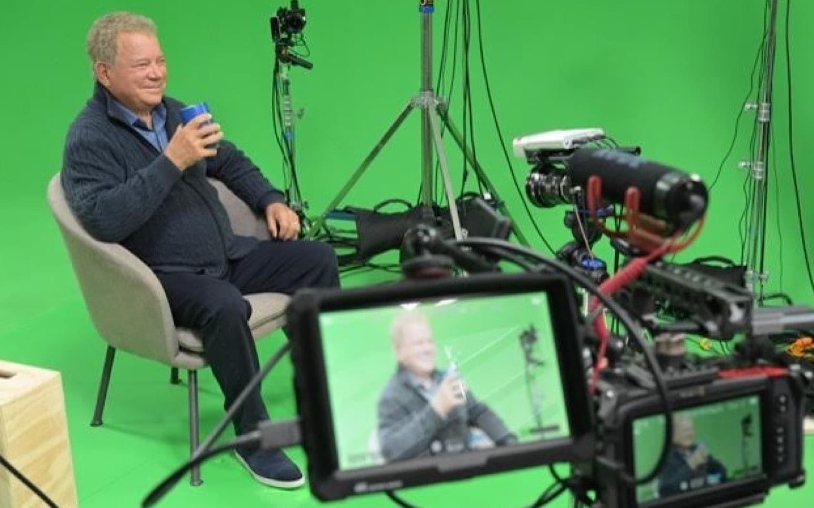William Shatner recording his StoryFile digital presence.