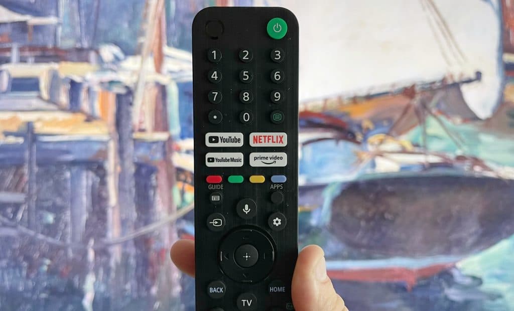 The remote of the Sony Bravia X90J