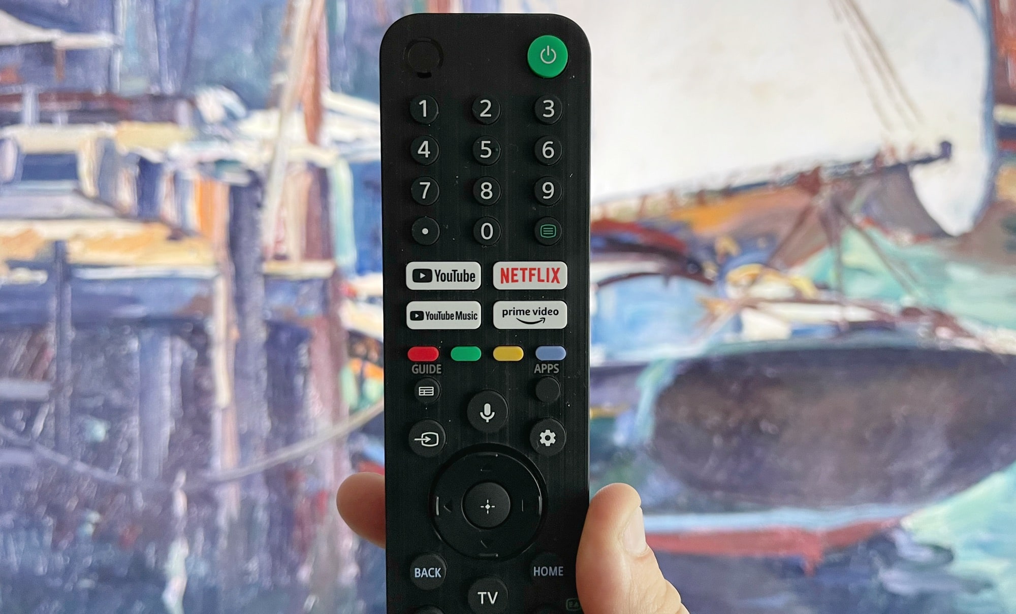 The remote of the Sony Bravia X90J