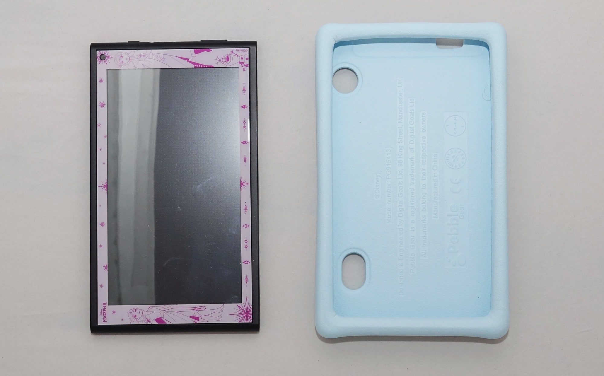 Pebble Gear Disney tablet for kids with the bumper case and a screen protector