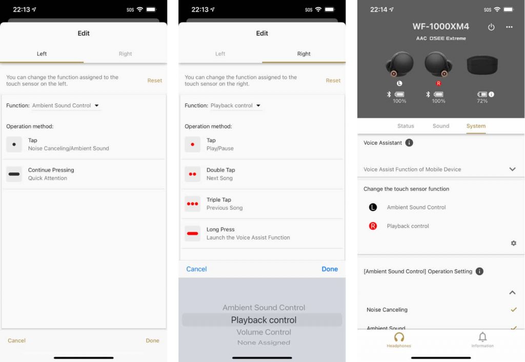 Customise the controls of the WF-1000XM4