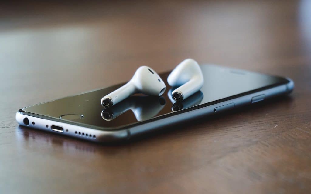 AirPods on an iPhone