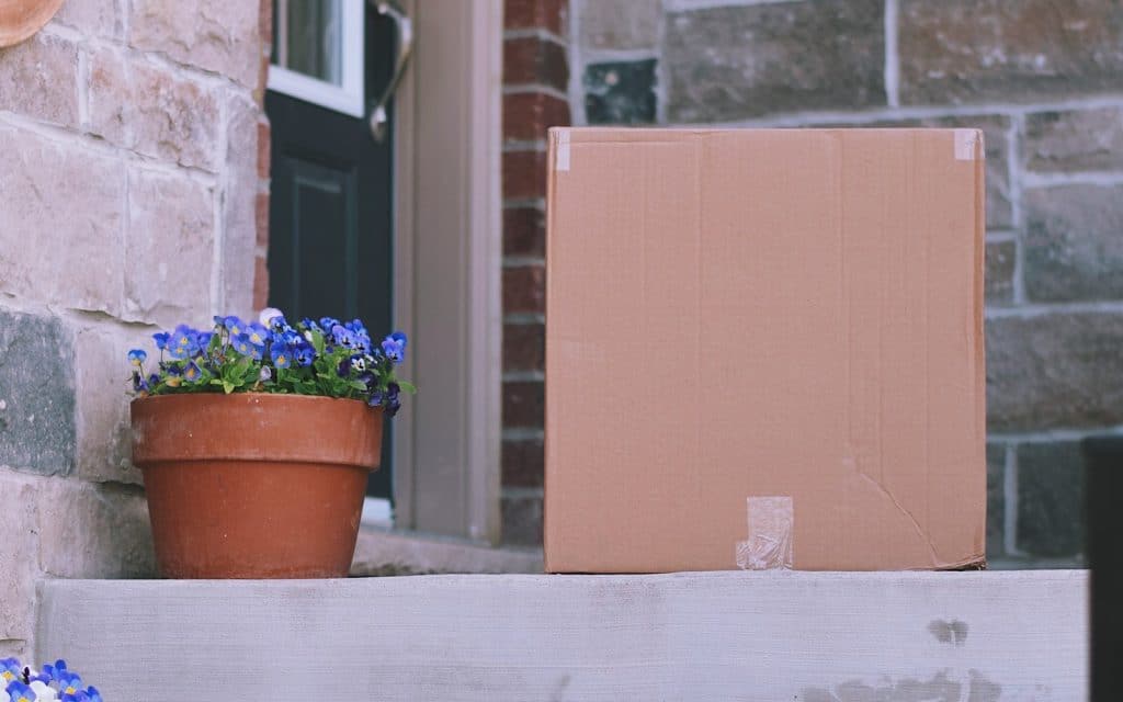 A package being delivered