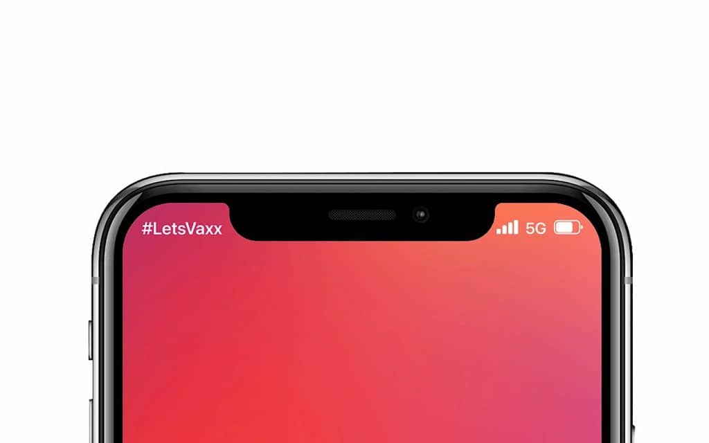 Telstra LetsVaxx network name change during a vaccination push.