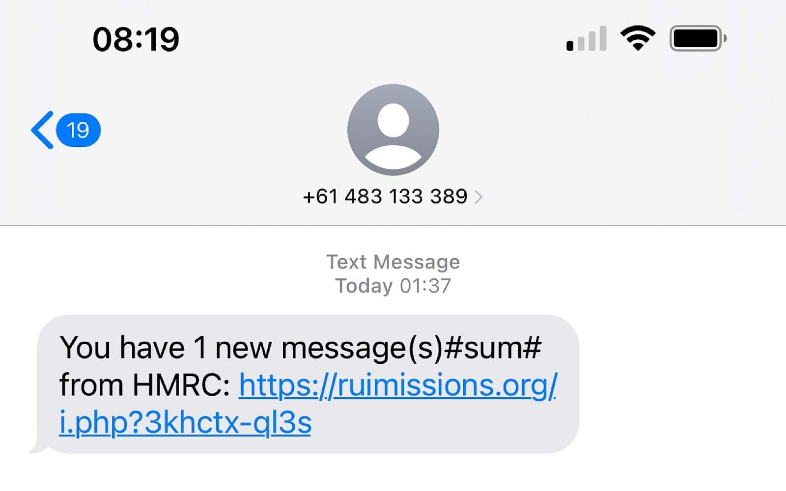 Yet another scam message. Just don't click.