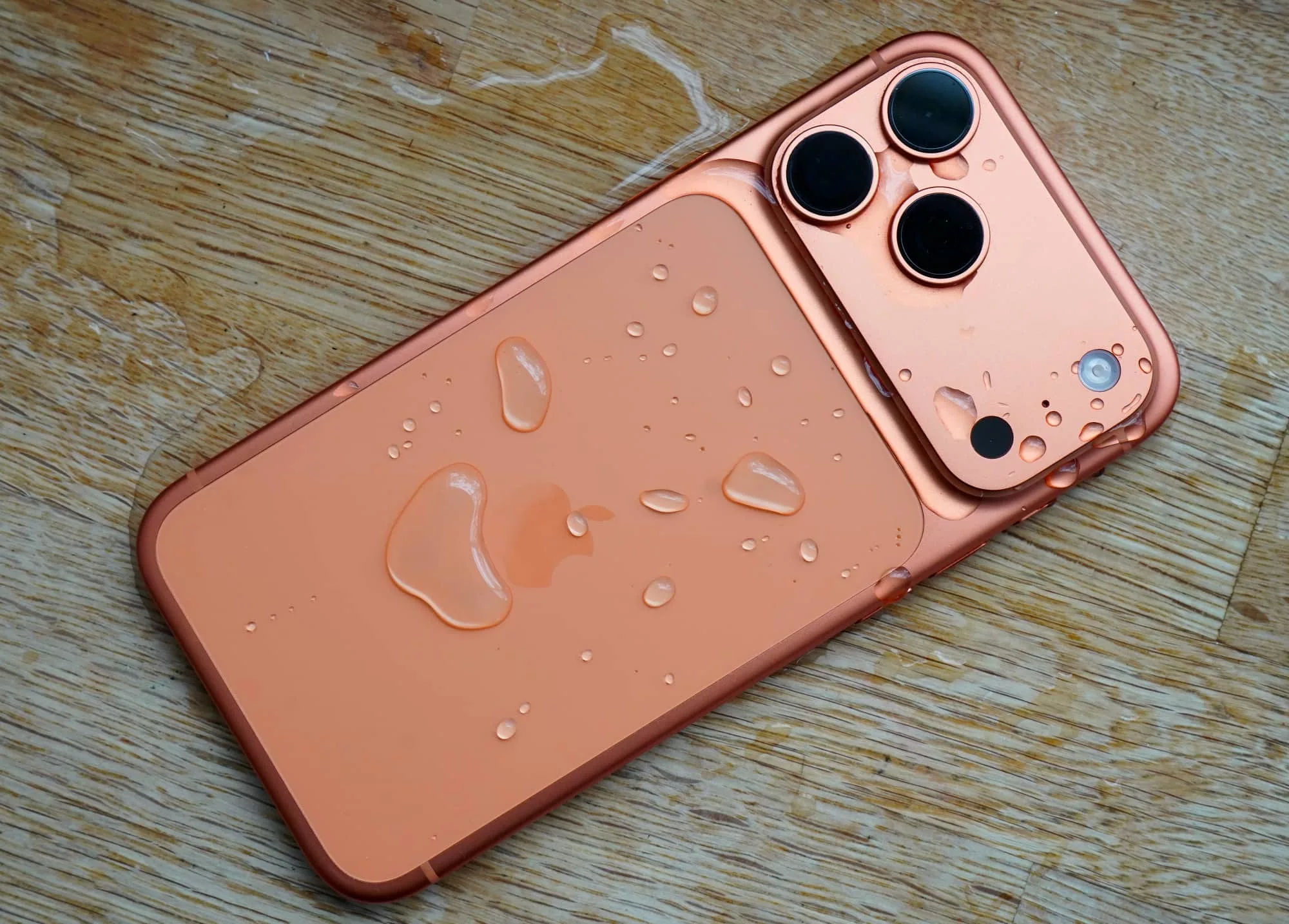 The iPhone 17 Pro Max is water resistant, but we'd still give it a case to keep it suitably protected.