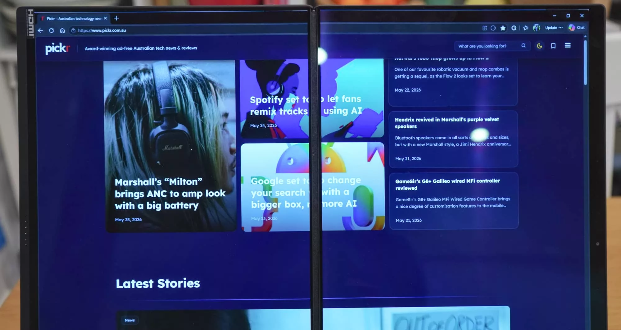 One browser stretched across two screens is pretty obviously that on the Zenbook Duo.